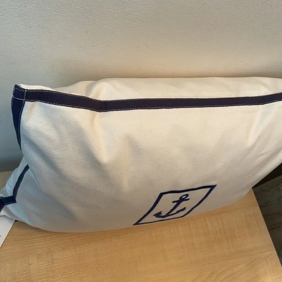 Lauren RL Evan Anchor White/Navy Decorative Pillow w/Pillow Insert 15x20